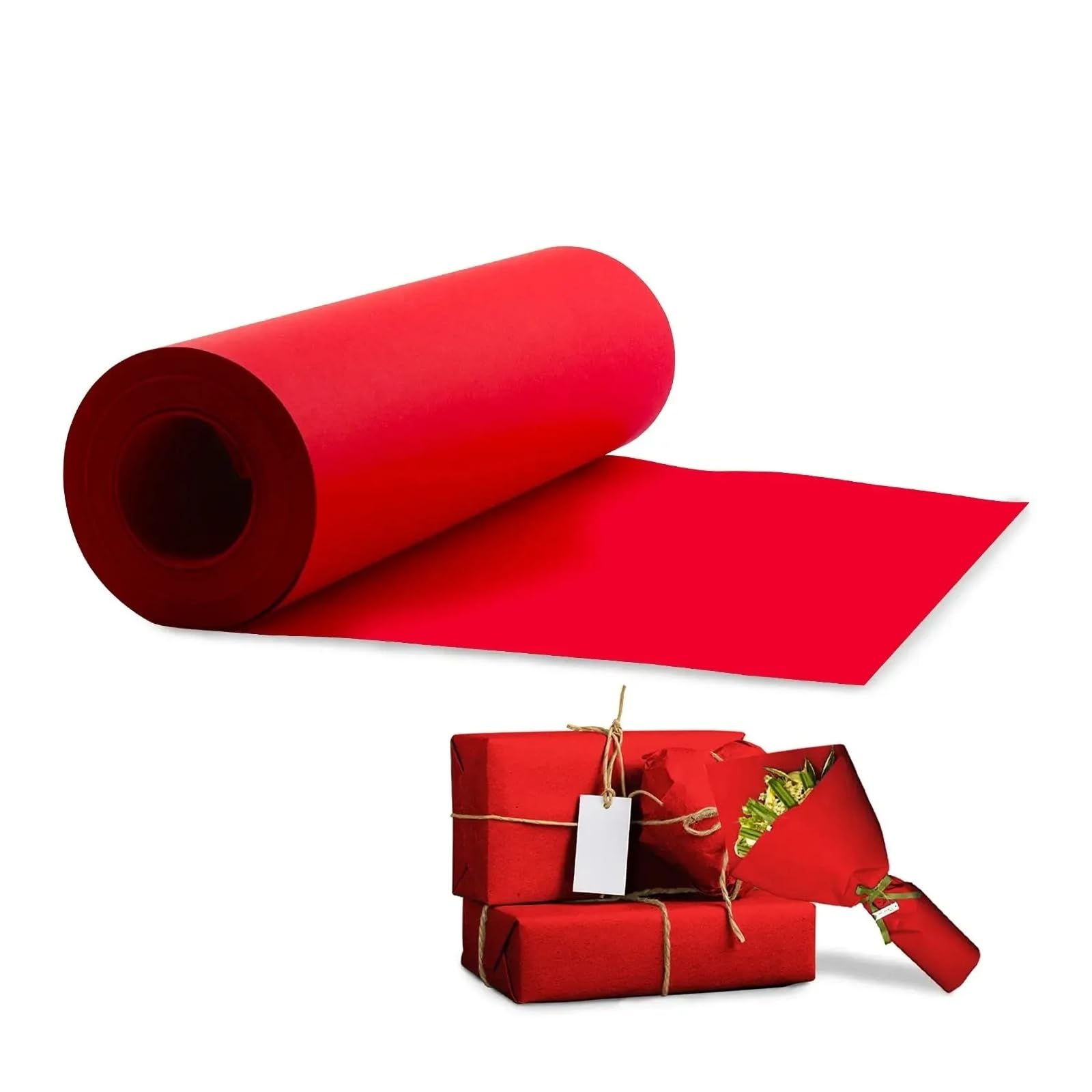 Pakowanie prezentów, Rolka papieru pakowego 38 cm x 5-10 m Wielokolorowe opakowanie na prezent Move Art Craft Ściana podłogowa statku(Red 38cmx5m)