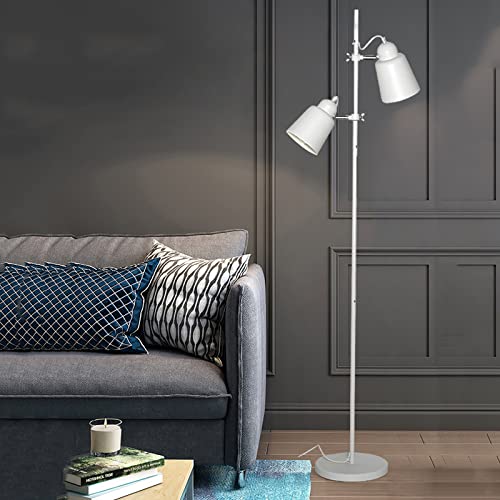 Lampe debout à double interrupteur et deux spots orientables salon