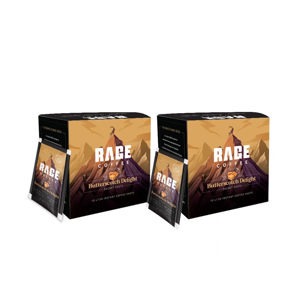 RAGE COFFEE - 3.25 Gms X 10 Sachet Shots Butterscotch Delight - Premium Arabica Instant Coffee (Pack Of 2), Powder (B09QQMGFFK) Amazon Price History, Amazon Price Tracker