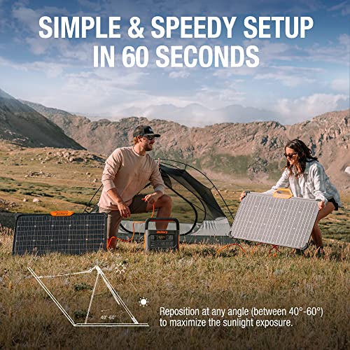 Jackery Solar Generator With Foldable Handle, 1000 Pro, 1002Wh Power Station With 2X80W Solar Panels, Ac Fast Charging In 1.8 Hours, 2Xpd 100W Ports, Two-Sided Sunlight Absorption, For Rv Outdoor Camping & Power Outages #TOP4