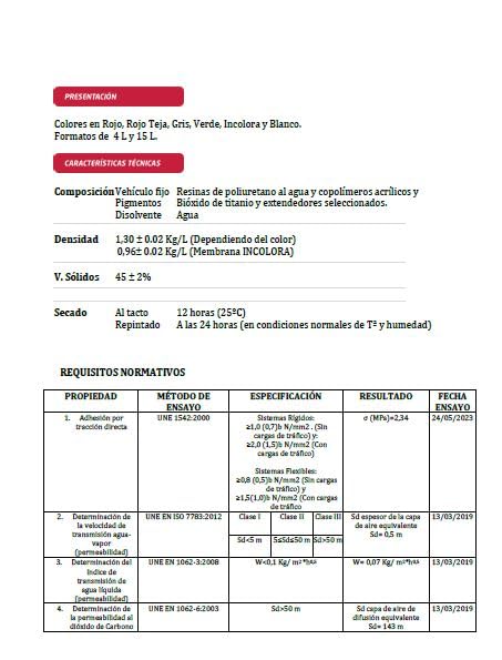 MEMBRANA DE POLIURETANO -Membrana elástica, monocomponente que seca por humedad ambienta - PINAY (4 L - TRANSPARENTE)