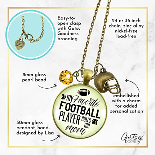 Football Mom Necklace Favorite Football Player Sports Mother Jewelry 36\"