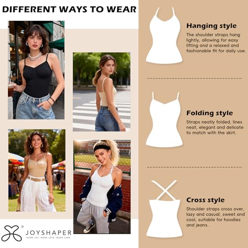 Image of JOYSHAPER Shapewear Camisole with Built in Bra Compression Halter Tops for Women Tummy Control Shapewear Tank Top Padded Bras
