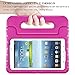 Protective Case Compatible Samsung Galaxy Tab E Lite 7.0 with Screen Protector and Stylus, AFUNTA Convertible Handle Stand EVA Case, PET Plastic Cover and Touch Pen for Tablet 7 Inch - Rose