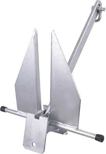 Miniatura 3 de Young Marine Kit de anclaje portátil galvanizado estilo Fluke incluye ancla galvanizada, cuerda, grilletes, cadena, 8 libras, 10 libras