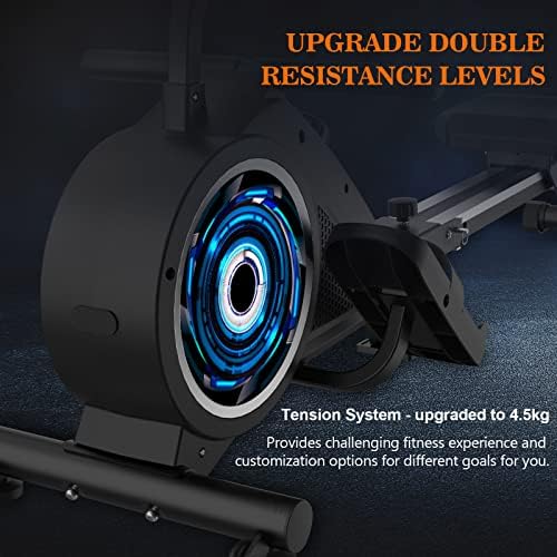Rowing Machine - Foldable Rowing Machine with LCD Monitor, Enhance 16 Level Magnetic Resistance for Full-body workout, Space Saving Design Magnetic Rowing Machine for Home Gym, Upgrade Flywheel