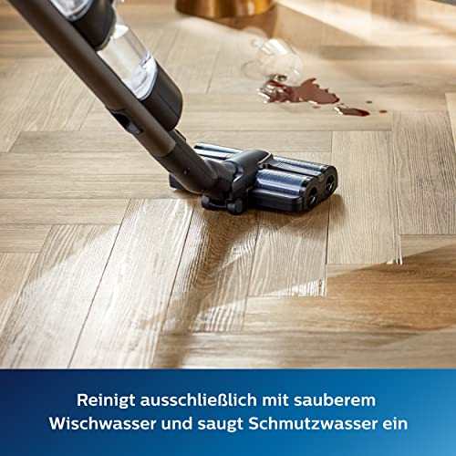 Philips 9000 Series AquaTrio Schnurloser Nass & Trockensauger - Staubsaugen und schnelles Bodenwischer, entfernt Staub, Schmutz und Flecken in einem Zug, bis zu 45 Minuten Betriebszeit* (XW9383/01)