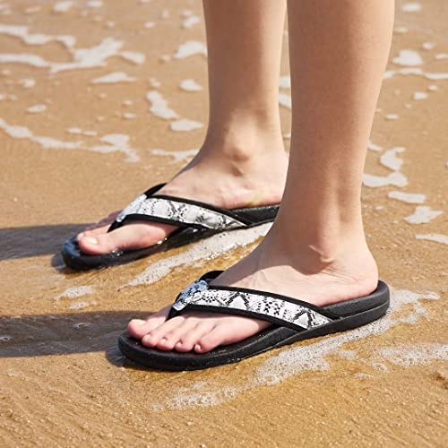 Image of MEGNYA Womens Orthotic Flip Flops, Plantar Fasciitis Sandals for Flat Feet with Arch Support Thong Style Flip Flops, Comfortable Walking Sandals for Beach, Vacation