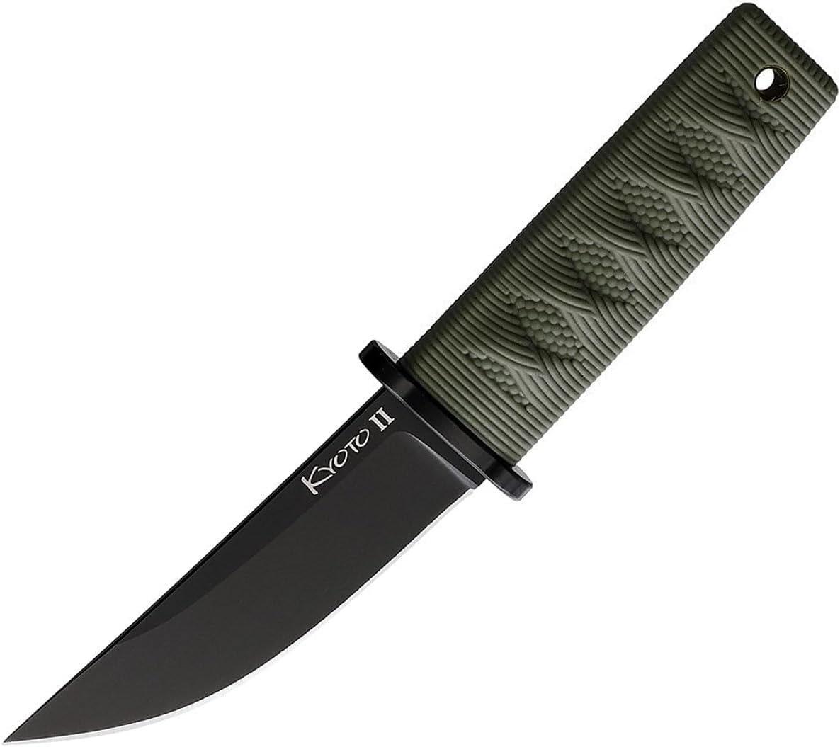 Cold Steel Kyoto II Fixed Blade Knife 3.38" Drop Point 8Cr13MoV Black Blade Kray-Ex Handle OD Green