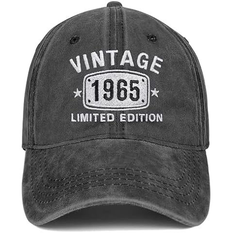 60th Birthday Gifts for Men Women Hats Vintage 1964 Black Baseball Cap Cover