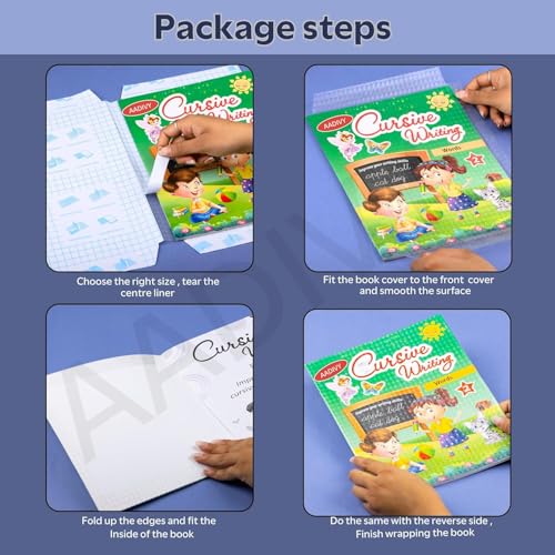 Image of 30 Pcs Medium Size Self-Adhesive Book Cover Sheets | Transparent Waterproof Film for School Books & Notebooks | Diamond Pattern, 43x30 cm