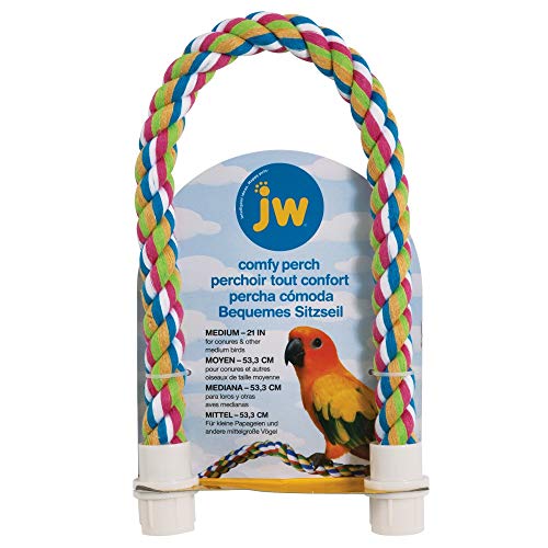JW Pet Comfy Perch For Birds Flexible Multi-color Rope, Medium - 21" Length