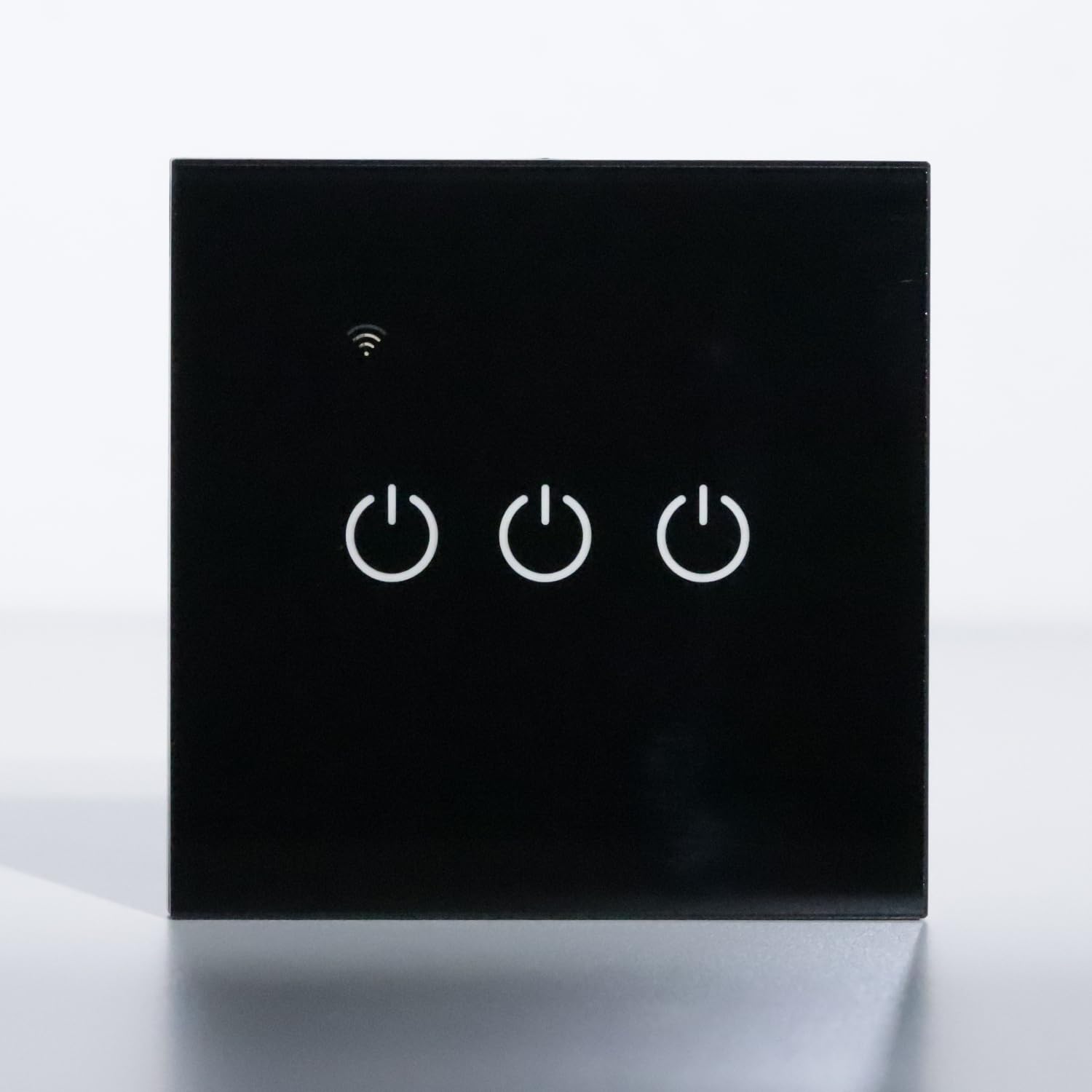 WiFi Smart Wall Light Switch Wireless Switches No Neutral Wire Required, Compatible with Alexa, APP Remote Control Touch Switch, Voice Control, No Hub Required (Black, 3 Gang)