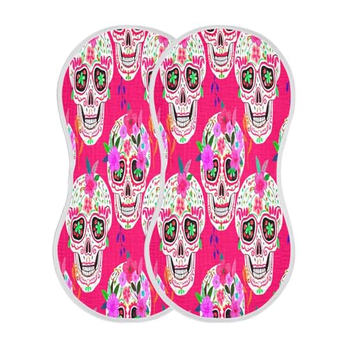 Graffiti Flower Skull Burp Cloths Unisex Cotton Burp Cloths Absorbent and Non-Seeping Suitable for Babies, Toddlers, Newborns2