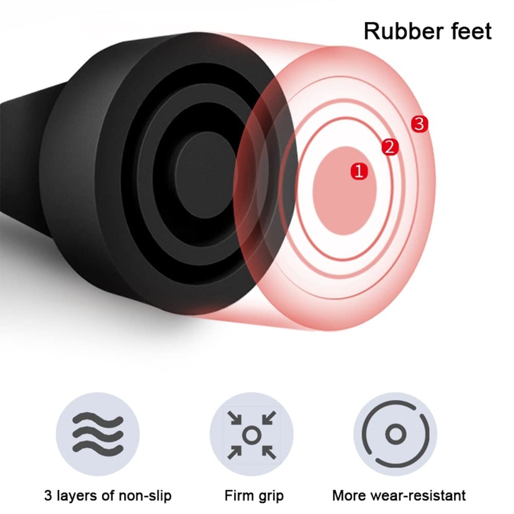 KADEUX Muletas Axilares para Niños, Muletas Ortopédicas Ajustable Ayuda De Movilidad, Muletas Ergonómico para Axilares, Bastón para Caminar, Aleación De Aluminio, Negro, 2pcs