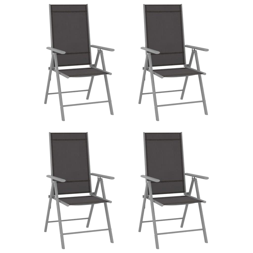 Chaise de jardin pliante pour balcon terrasse et camping lot de 4 fauteuils noirs