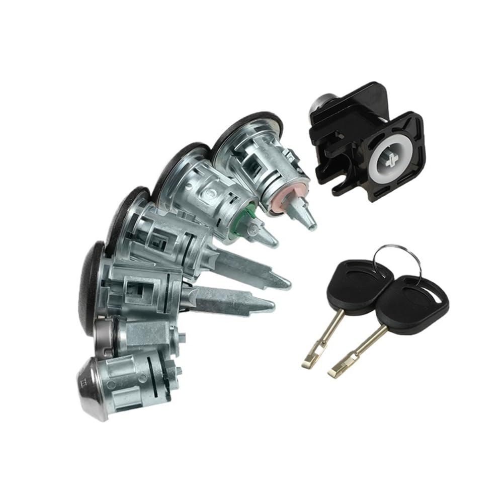 Coche 4359018 Apto for Ford Transit Mk6 2000 2001 2002 2003-2006 Juego de Llaves y cerraduras de Puerta de Barril 1C1A-V22050-BA /4119503/4119503/4359017