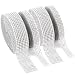 Foraineam 2 Rolls 8 Row 10 Yard & 2 Rolls 4 Row 10 Yard Rhinestone Ribbon Silver Diamond Bling Sparkle Ribbon Wrap
