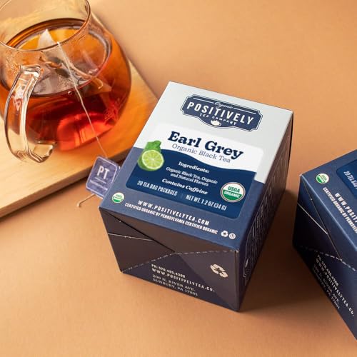 Image of Organic Positively Tea Company, Earl Grey Black Tea Bags, 20 Count