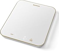 Homebuds 33lb Digital Kitchen Food Scale - 1g High Precision Grams Ounces for Cooking Baking, LED Display, White