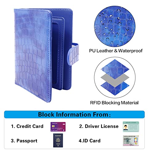 Image of Melsbrinna Rfid Passport Holder for Travel women /Men, Cute Passport Wallet Rfid Blocking Card Slots, Rfid Passport Cover /CaseTravel Wallet, Passport Book Holder, Blue3, Cute