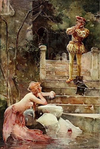 Póster de lienzo la sirena de Zennor de John Reinhard Weguelin decoración hogar 60x90cm