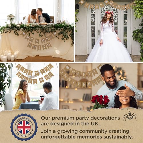 Premium Reusable Personalised Banner - Mr and Mrs Sign - Wedding Decorations, Personalised Birthday Banners, Engagement Party Decorations, Bride to Be Banner, Just Married Decorations - Custom Banner