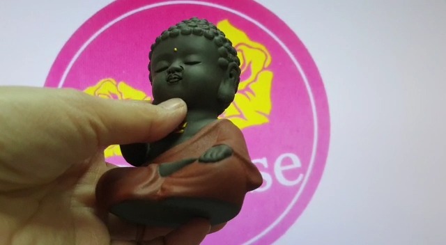 Figura decorativa Buda Zen de cerámica para meditación miniatura 7