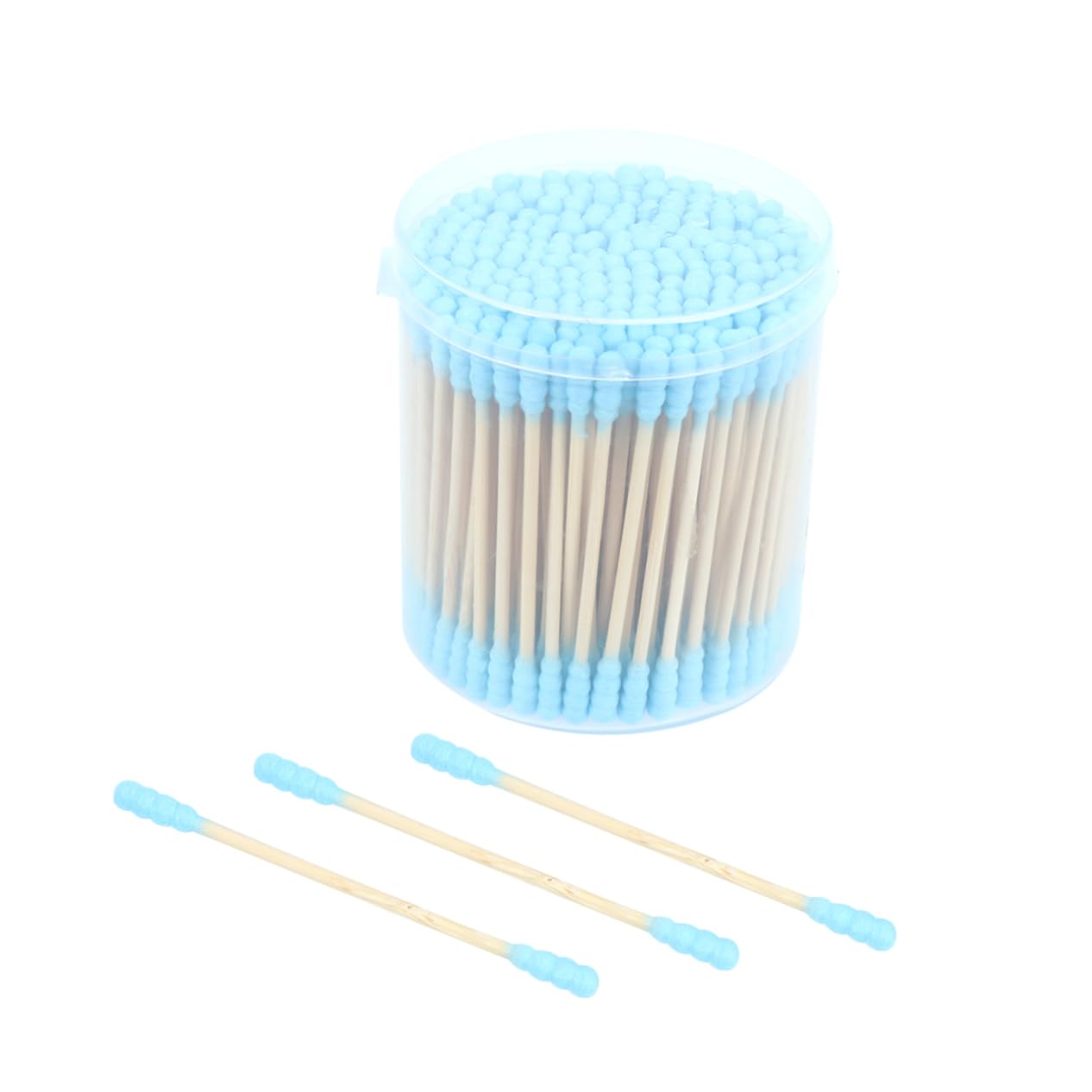 TOVINANNA 200pcs Cotton Swabs Double-ended for Baby Care Beauty Makeup Cleaning Safe Multipurpose Storage Box Included Color