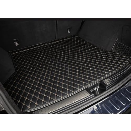 Tapis de coffre de voiture en cuir synthétique chic noir beige pour Skoda Superb 3 et F7