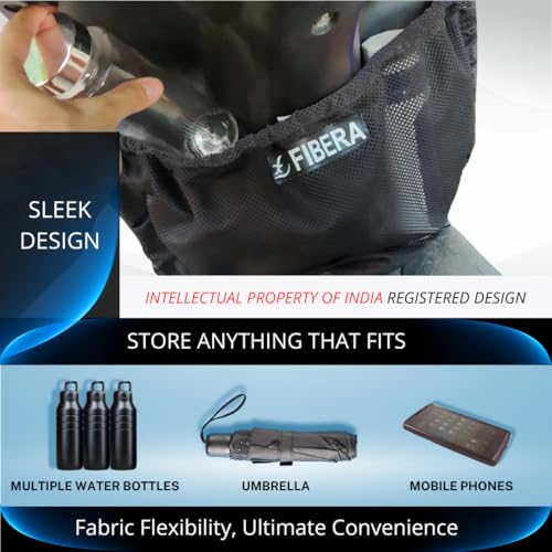 Image of FIBERA Smart Compact Front Basket ONLY Compatible with TVS Jupiter 125cc Black Durable Polyester 10L Capacity