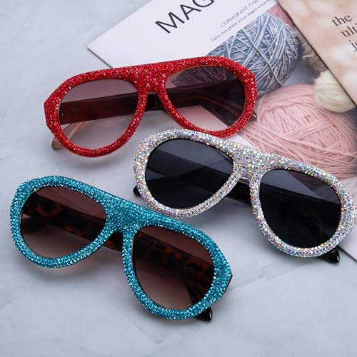 ICARA Round punk Rhinestones Sunglasses Women Luxury Vintage Sun Glasses For Ladies Diamonds Eyewear UV4004