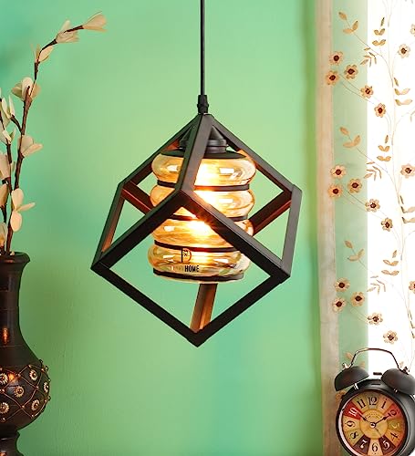 Image of DECOHOME Hanging Bell Pendant Light Lamp Black.