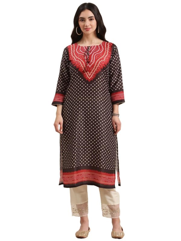 Varanga Women's Silk Kurta (Nv_Vkur17_Black