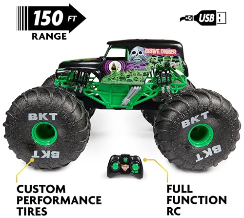 Monster Jam Monster Truck Tout Terrain Radiocommandé Mega Grave Digger Officiel Plus De 60 Cm De Haut Échelle 1:6 Jouets Pour Garçons Et Filles À Partir De - vue 7
