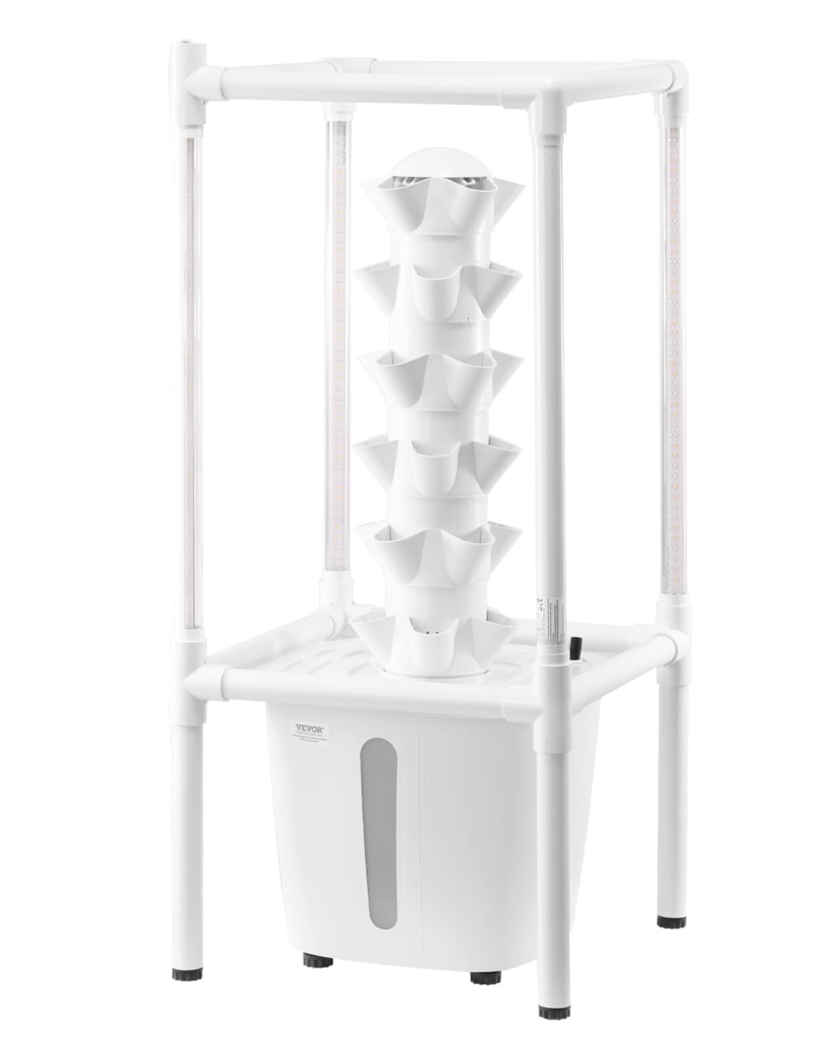 VEVOR Sistema de Cultivo Hidropónico con Luz de Cultivo, Torre Hidropónica Vertical de 6 Niveles con 30 Cápsulas, Bomba de Agua, Kit de Germinación de Plantas para Hierbas, Frutas y Verduras