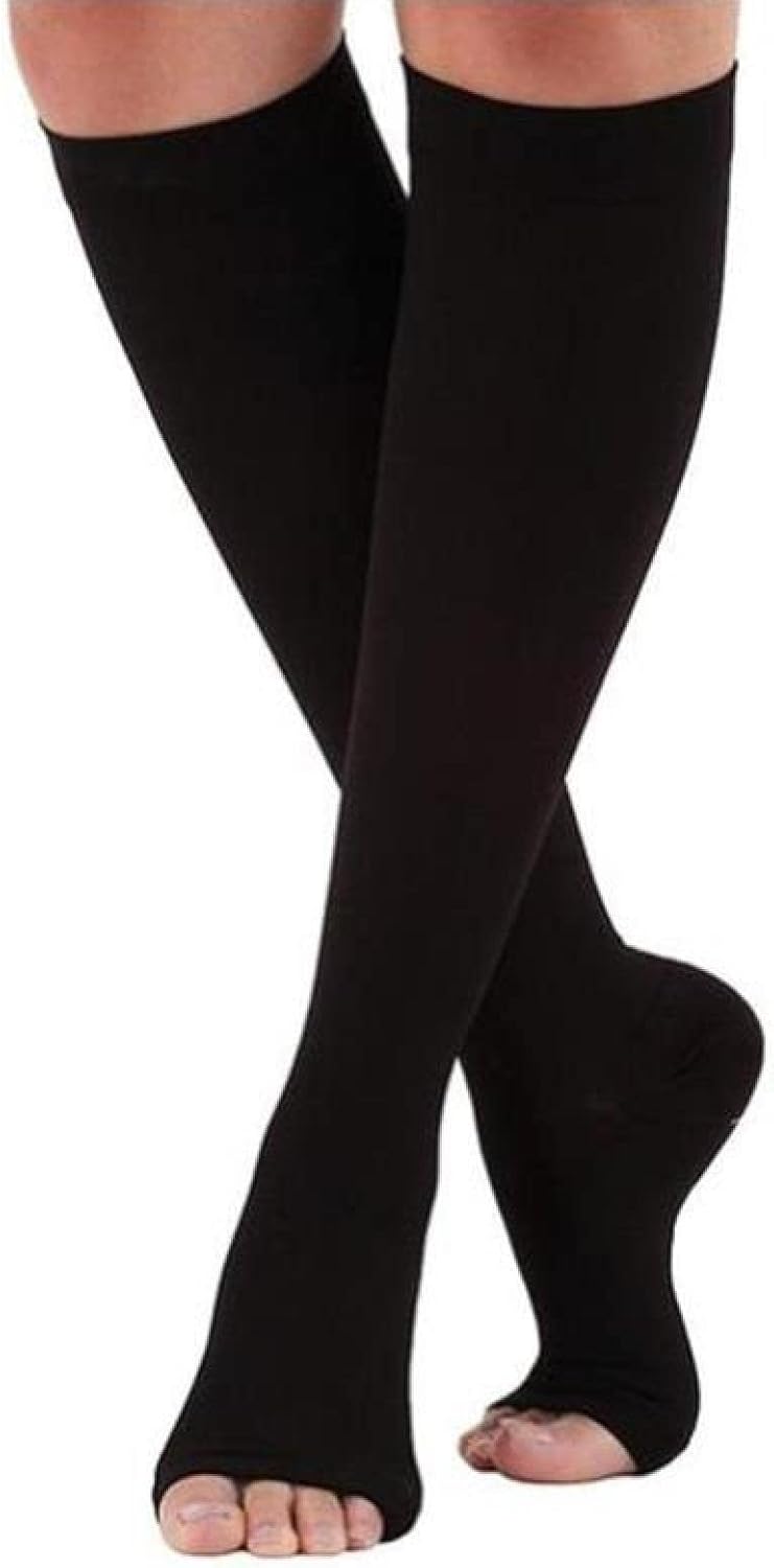 AAGAZA Varicose Compression Stockings S-XL Elastic Toe Knee High Stockings Calf Stockings Varicose Veins Shaping Graduated Pressure L-XL Black/138 (Color : Nude, Size : XXL)