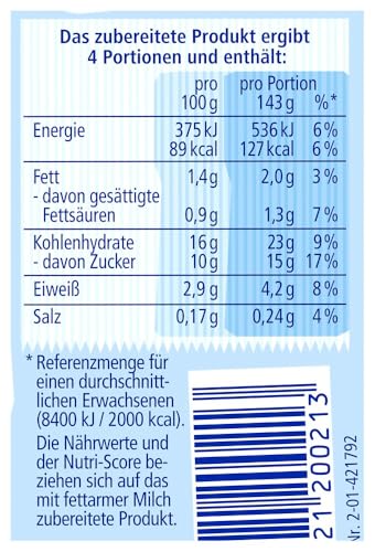 Dr. Oetker Pudding-Pulver Vanille, 3 Päckchen, je 500 ml, 111 g