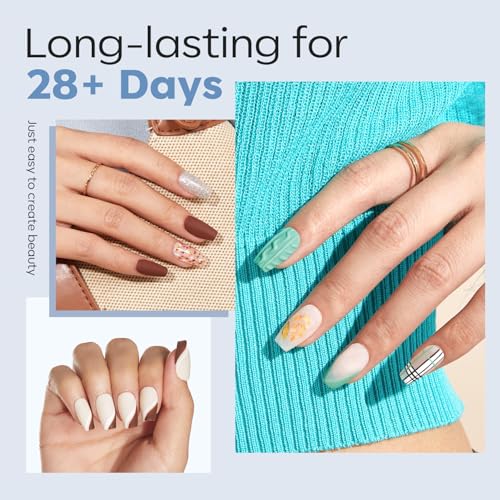 Image of Modelones Short Coffin Nail Tips Pre-shaped Soft Gel Fake Nails False Clear