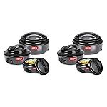 MILTON Ernesto Inner Stainless Steel Jr. Casserole Set of 3 (420 ml, 850 ml, 1.43 litres), Grey | Easy to Carry | Serving | Stackable (Pack of 2)