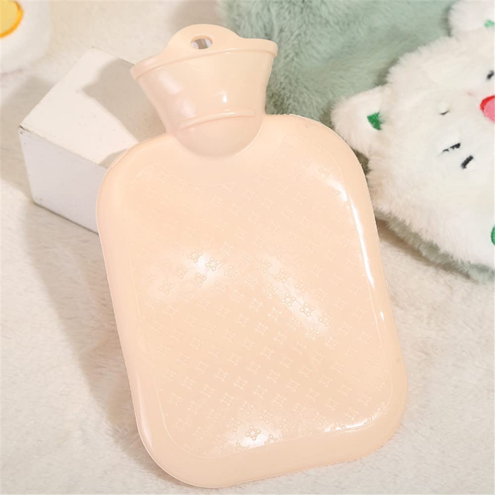 Bolsa De Agua Caliente Suave Botella De Agua Caliente Con Funda Felpa Bolsa Para Aliviar El Dolor Cuello Espalda Dolores Cabeza Noches Acogedoras Botella Agua Caliente Adultos(E)
