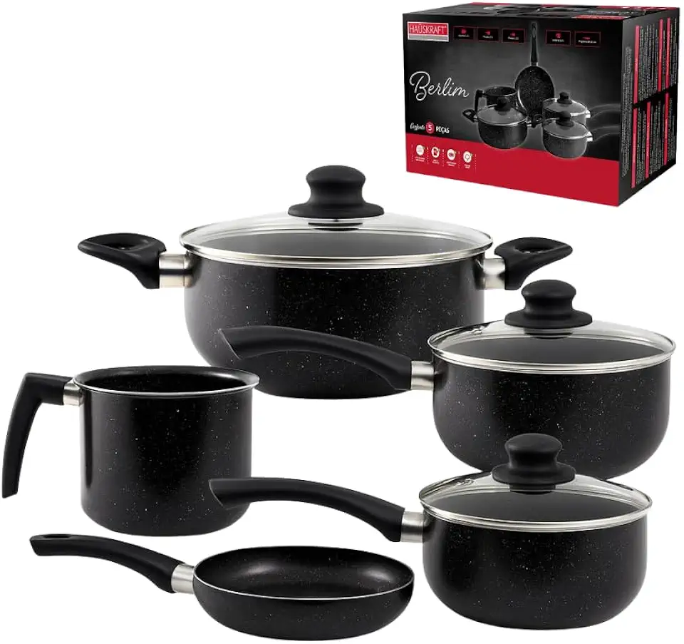 Jogo de Panelas Cerâmica Indução e Gás 5 Peças Berlim