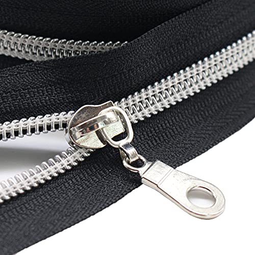 Rouleau fermeture éclair nylon métallique MebuZip argent de 9,1m avec curseurs pour finition