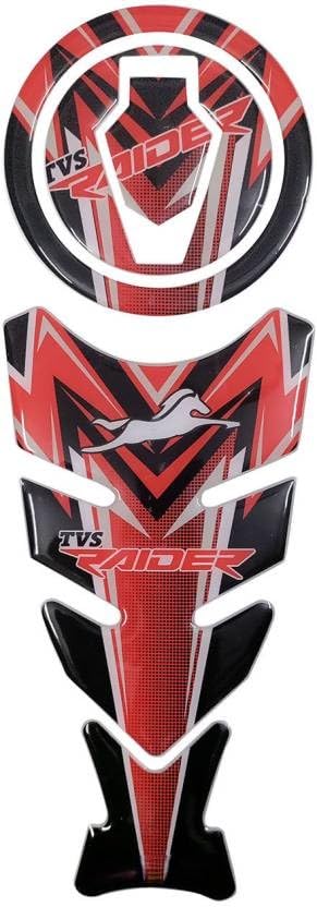 Image of Bike Tankpad for TVS Raider Bike, Motorcycle Decals (RED)