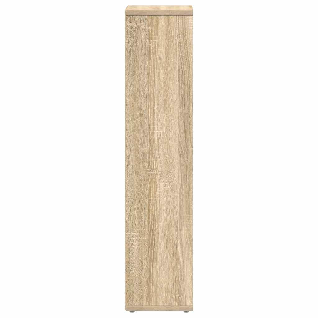 Armoire de salle de bain avec porte-rouleau en chêne Sonoma - Espace de rangement - 20,5 x 20 x 90 cm - Meuble de salle de bain avec porte-rouleau pour WC et invités