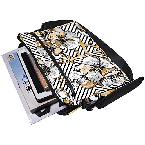 Bolso bandolera para portátil de 14 a 15,4 pulgadas, diseño exclusivo de líneas abstractas 5