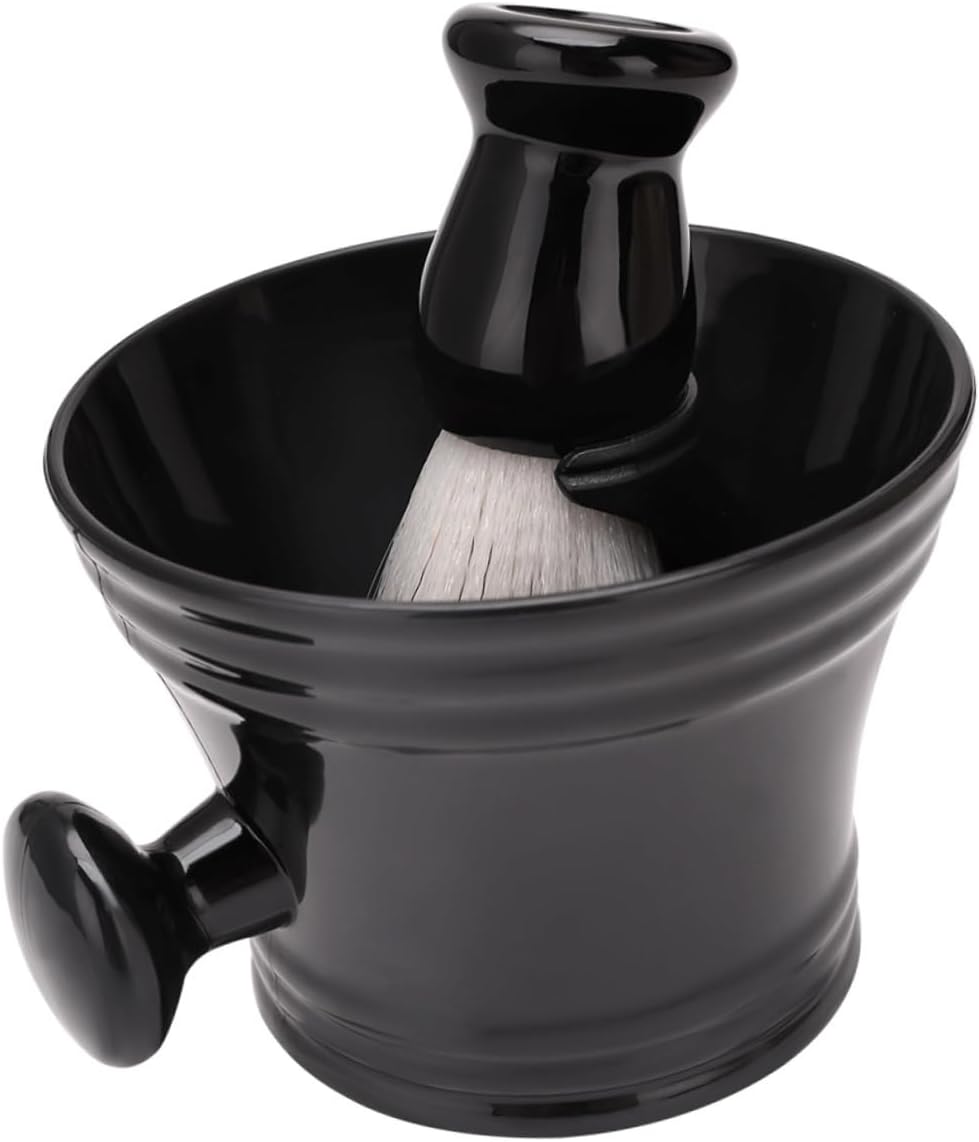 DOITOOL 1set Beard Grooming Kit Men Shaving Brush Soap Bowl Stand Soft Bristles for Thorough Cleaning for Daily Use Design for Performance