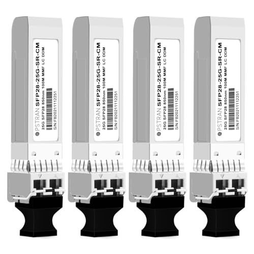 OPSTRAN Módulo transceptor óptico 25GBASE-SR SFP28 compatible con HPE Aruba JL484A JQ074A JL074A 25G SFP28 850nm 100m DOM Duplex LC MMF 4 unidades