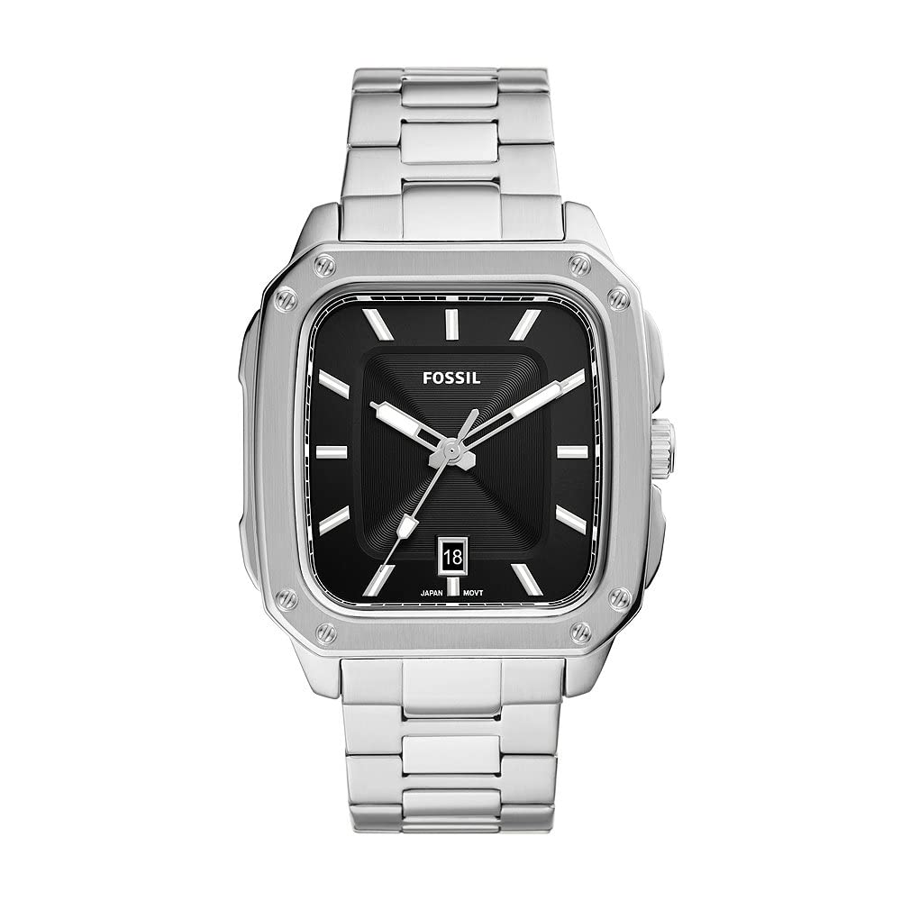 Fossil Inscription Three-Hand Date Stainless Steel Watch - FS5933