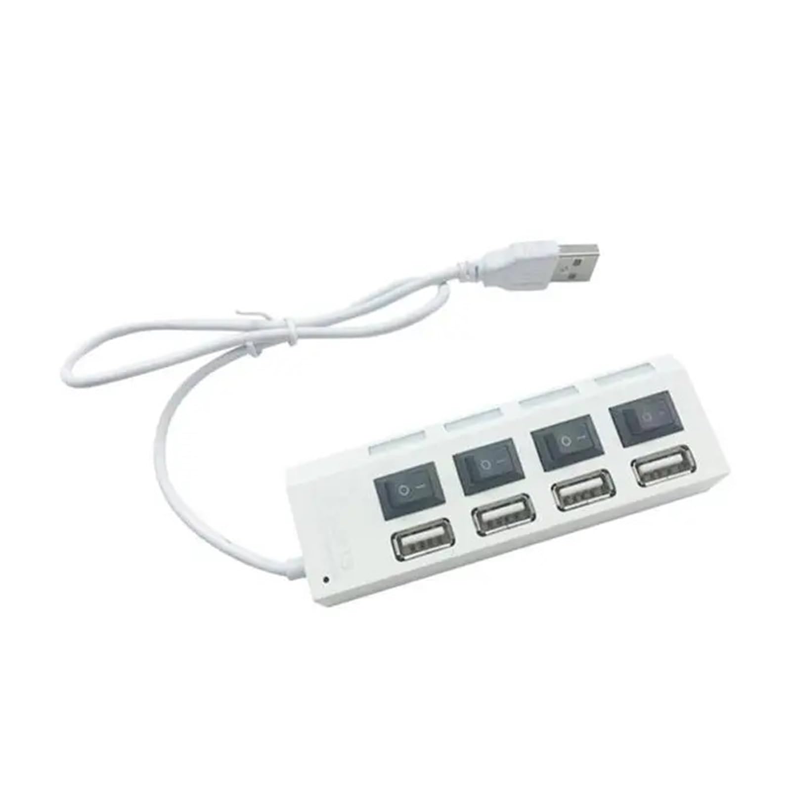 Koncentrator USB Hub Adapter Wiele Portów Użyj Zasilacza Prostownik 2.0 Akcesoria Do Komputera PC Przełącznik Laptopa Technologia Szybkiego Bezpiecznego ładowania(4Interface White)